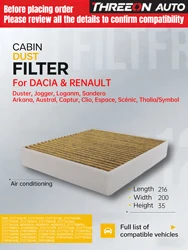 For NISSAN Kicks ALTIMA (L34Z) Sylphy RENAULT Captur  MK2190 Cabin Filter 272773151R 27277-6CT0A-B252 272776LA0A
