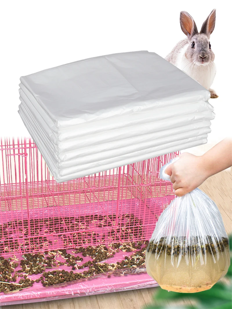 

50Pcs Disposable Rabbit Cage Liner 4Size Plastic Bunny Cage Mat Film Replacement Diapers Universal Toilet Film For Small Animals