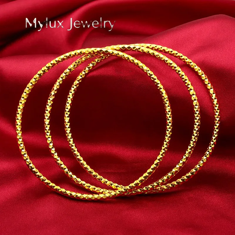 

Mylux Jewelry 24K Gold 2.8mm Starry Sky Bangle | AU999 Pure Gold, micro-bead setting, 2.8mm slim design, delicate for daily wear