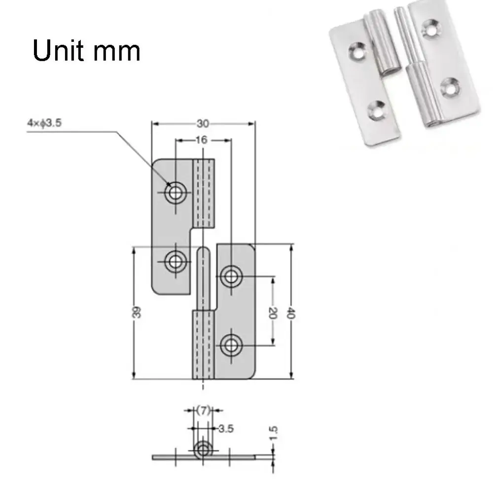 1Pcs Slip Joint Removable Hinge 304 Stainless Steel Lift Flag Off Detachable Hinges Furniture Hardware Door Connector