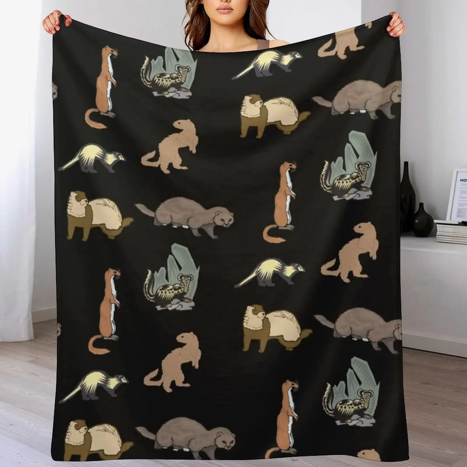 

Ferret lover Gifts and merchandise-Gifts For Ferret owner and ferret lover Throw Blanket Cozy Napping Blanket Gift for Mom Dad
