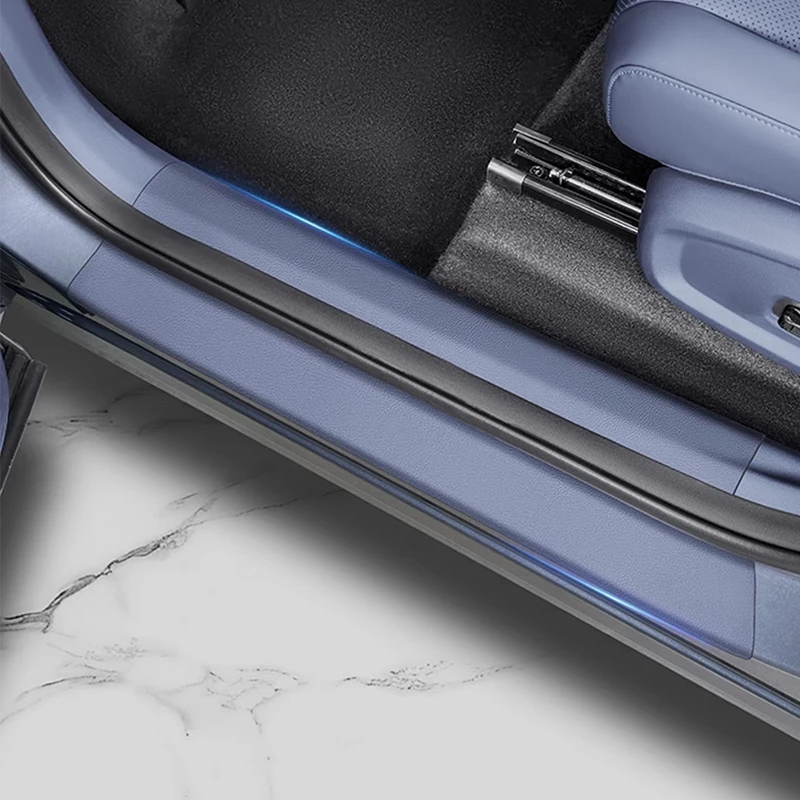 For Geely Galaxy E5 EX5 2024 2025 Leather Car Door Sill Stickers Leather Internal External Protective Stickers Accessories