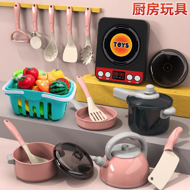 Utensilios de cocina de simulación para niños, juego de Casa de juego, corte de verduras, cocina para bebé, corte de frutas, juguetes pequeños