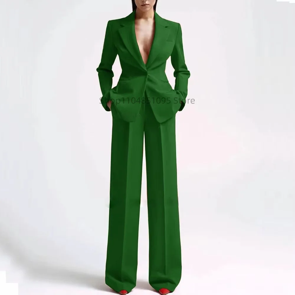 أنيقة الصلبة المرأة 2 قطعة دعوى سيدة الأعمال مكتب الدعاوى سليم صالح زر واحد سترة المرأة سهرة الدعاوى غير رسمية (السترة + السراويل) #6