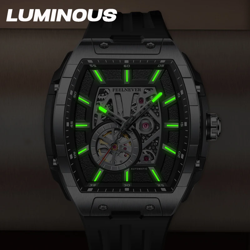 FeelNever Automatic Movement Man Watch Luxury Sapphire Crystal Fashion Diving Mechanical Watches Reloj Hombre Professional Clock