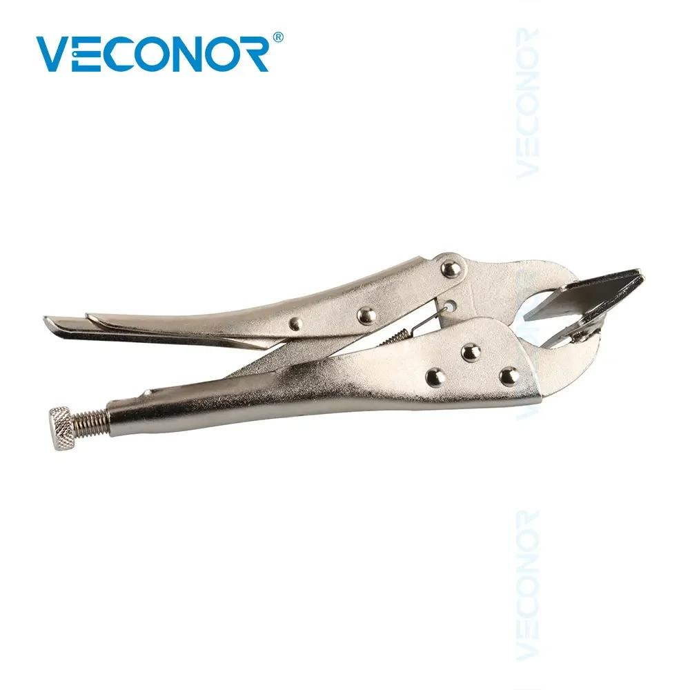 10 inches Flat Nose Locking Pliers Adjustable Clamp Grip Tool High-carbon Steel for Fixed Clamping Welding