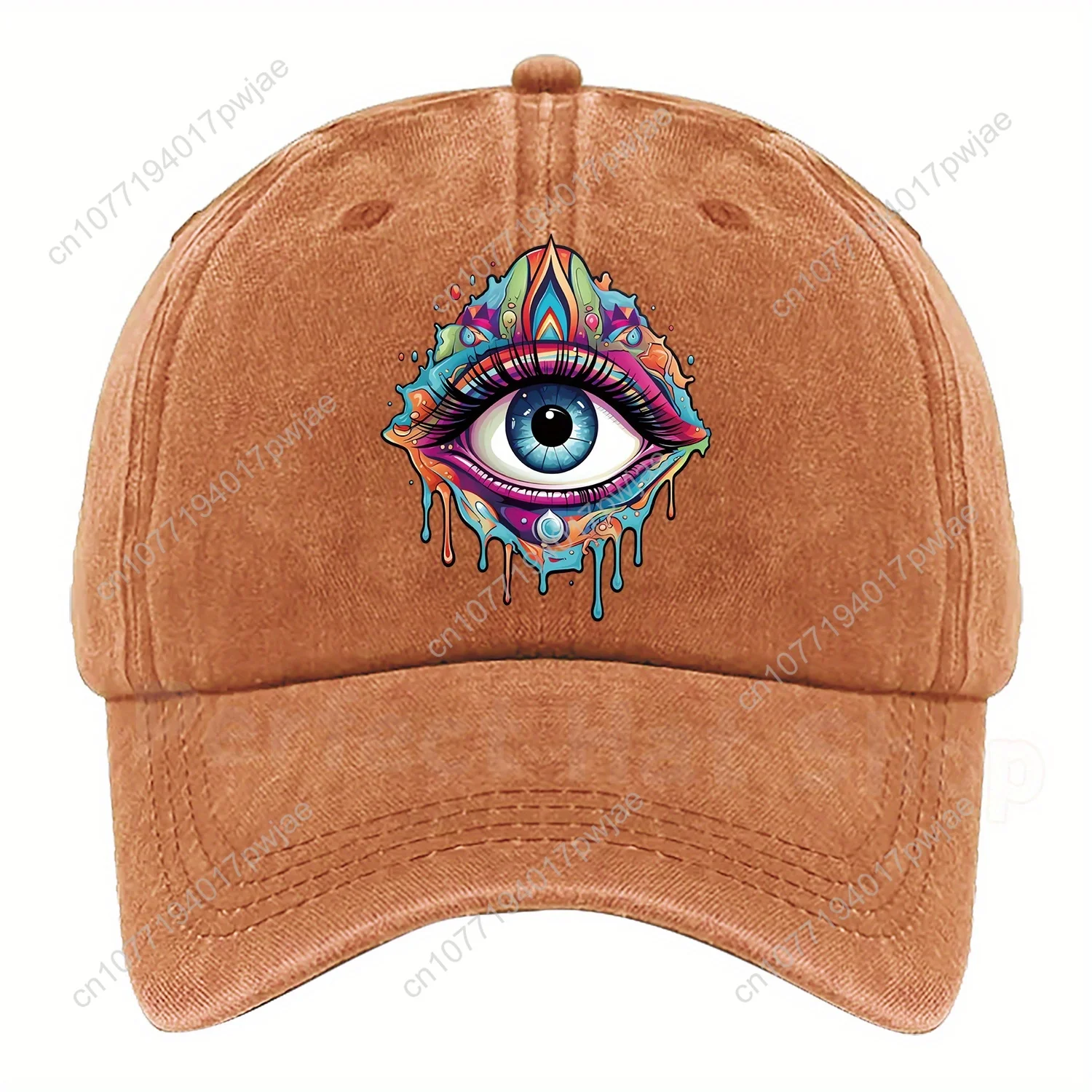 قبعة بيسبول بتصميم عين فنية - قبعة Snapback قابلة للتعديل، بوليستر مسامي، رمز مطبوع نابض بالحياة للبصر، الإبداع، إيمو #3