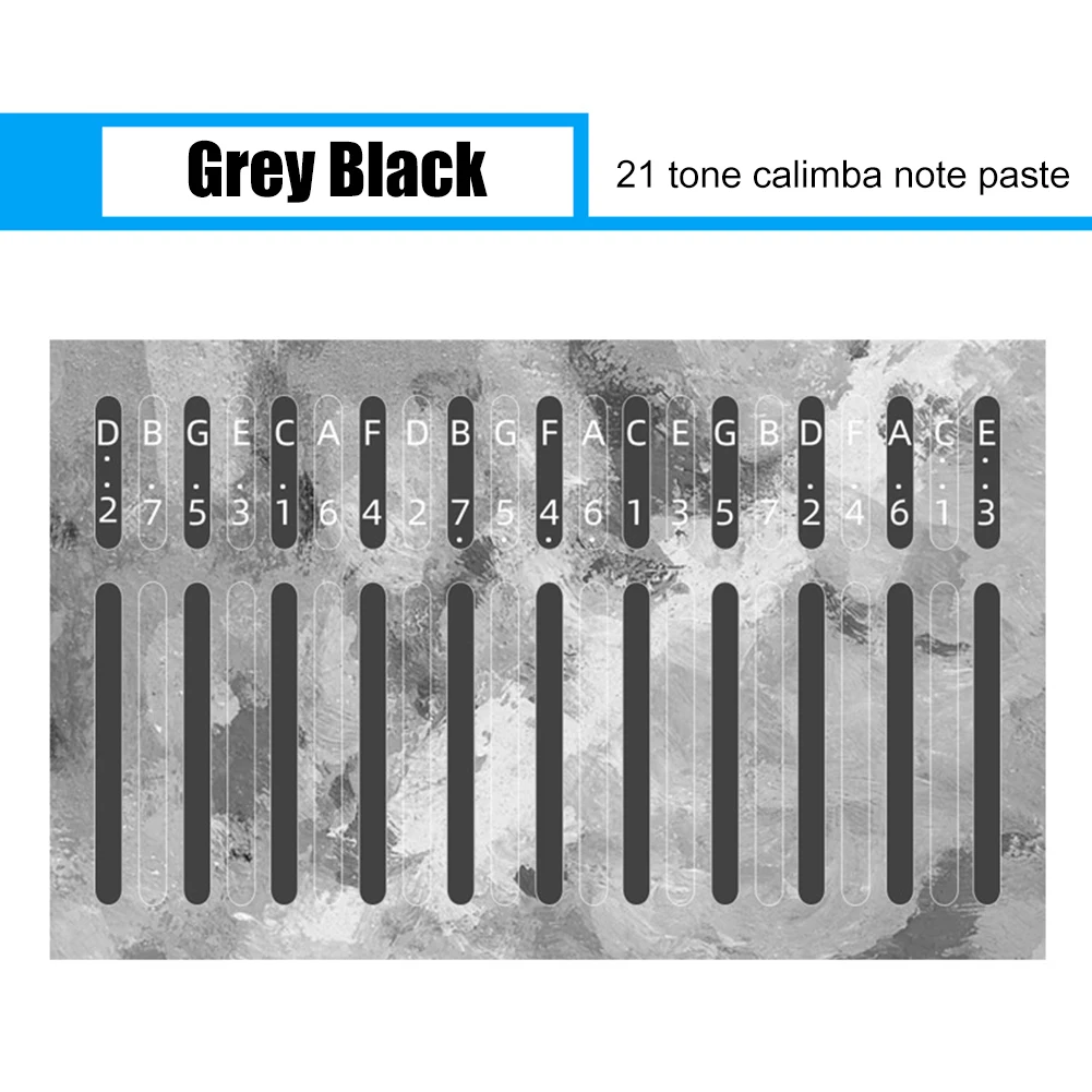21 Key Kalimba Note Stickers PVC Kalimba Training Note Decals Eye-Catching Thumb Piano Labels Musical Instrument Accessories