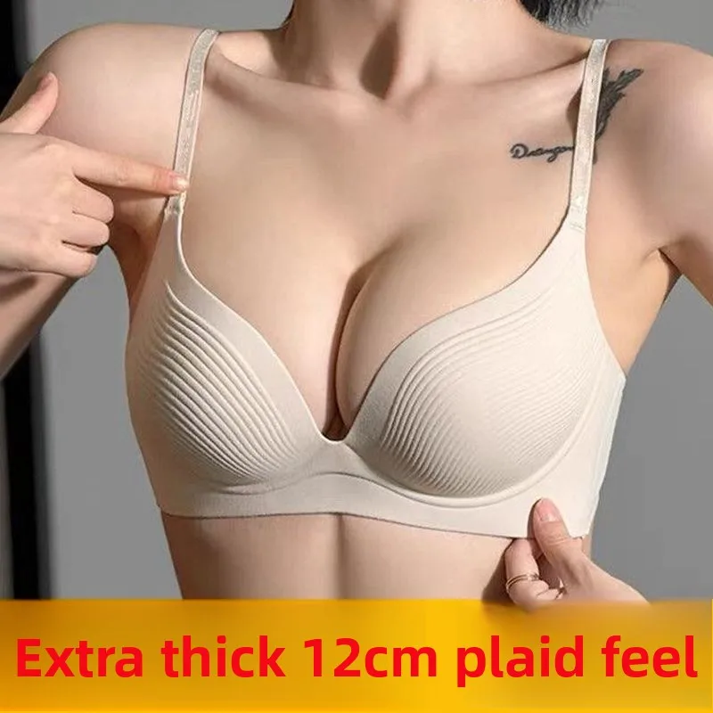 

Женский бюстгальтер пуш-ап толщиной 12 см для небольшой и плоской груди — естественный вид, контроль боковых складок, уменьшение талии, защита от провисания, комфорт размера AB