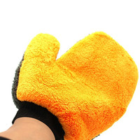 Double-sided Waterproof Coral Velvet Car Washing Gloves Short Wool Mitt Wash Car Mitten Washing Brush Cleaning Glove Tools Rag