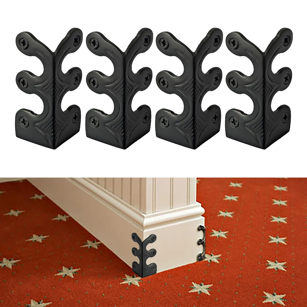 4PCS Brass Baseboard Corner Protectors For Furniture And Walls Corner Guards To Prevent Damage Hardware