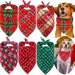 50pcs Christmas Dog Bandana Puppy Accessories Cotton Pet Dog Cat Bandanas Scarf Dogs Accessores for Samll Dog Grooming Products