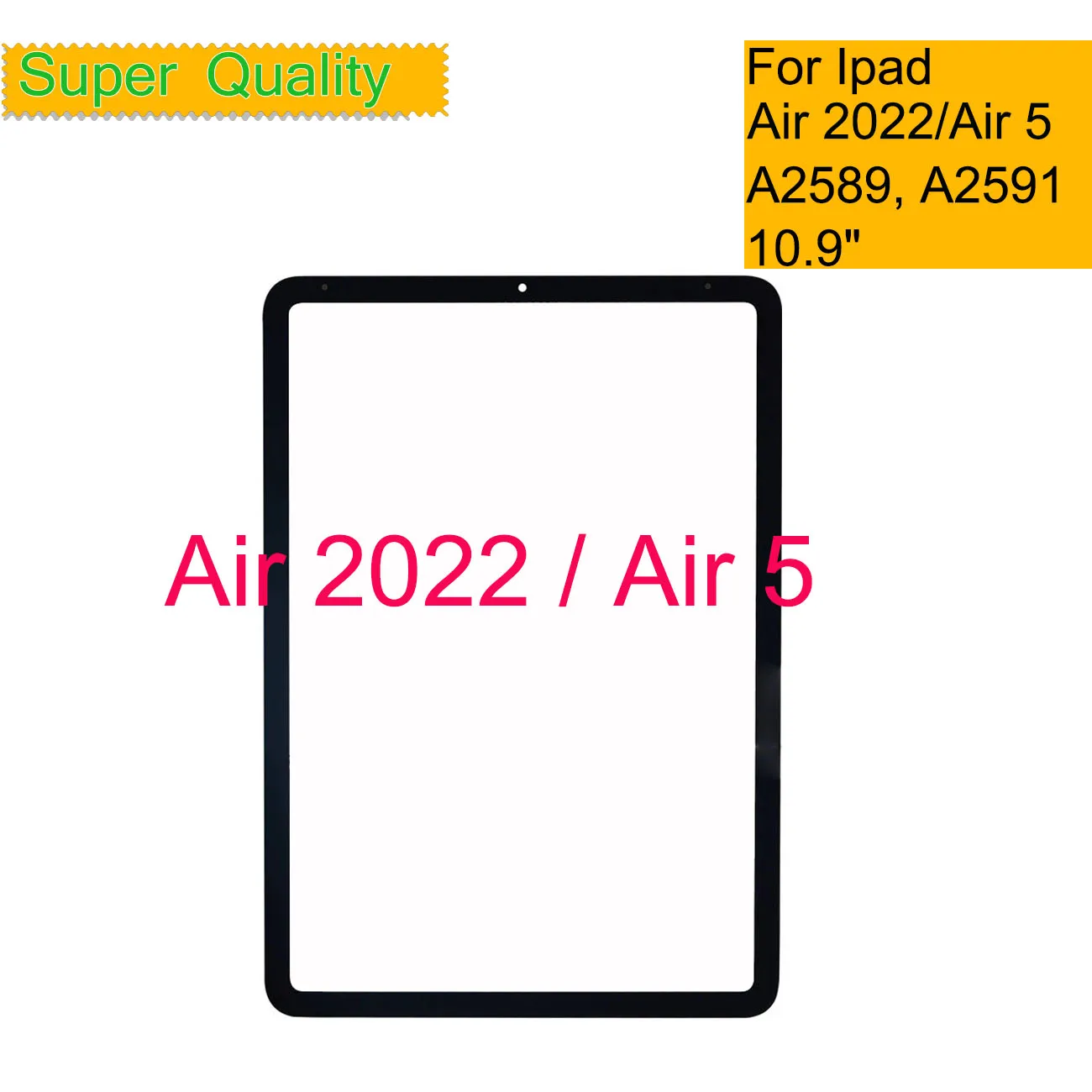 10Pcs/Lot For Apple iPad Air 2022 Touch Screen Front Outer Glass Panel Lens For Ipad Air 5 10.9 LCD Glass With OCA Laminated