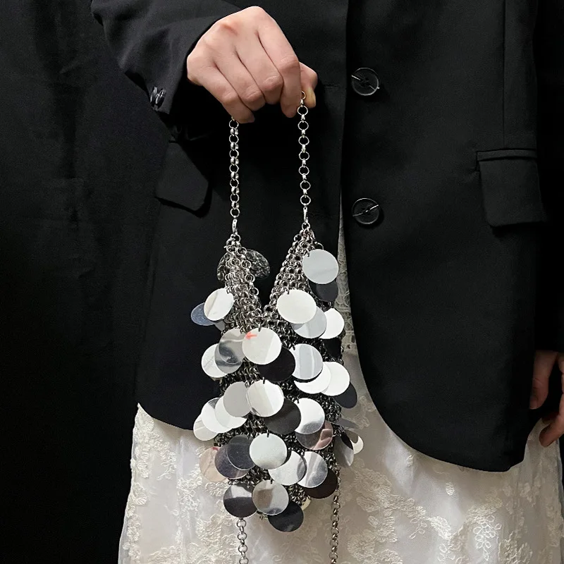 

2026 Fashion Sequins Crossbody Bag For Women Designer Metallic Handbags Party Shoulder Bags Luxury Evening Clucth Purses