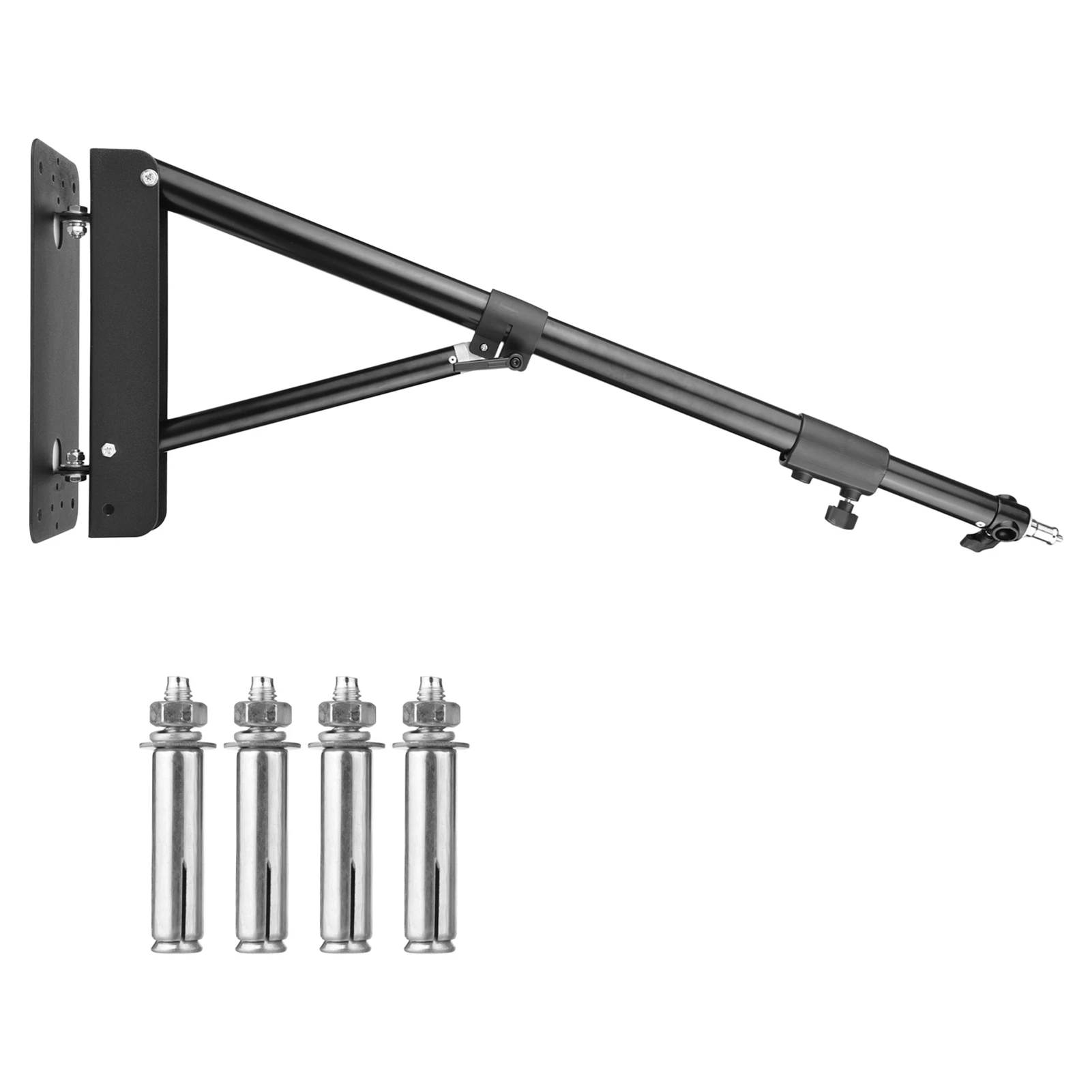 Wall Mounting Triangle Boom Arm Light Stand for Monolight Softbox Reflector Ring Light 5kg Load Capacity 180° Rotatable