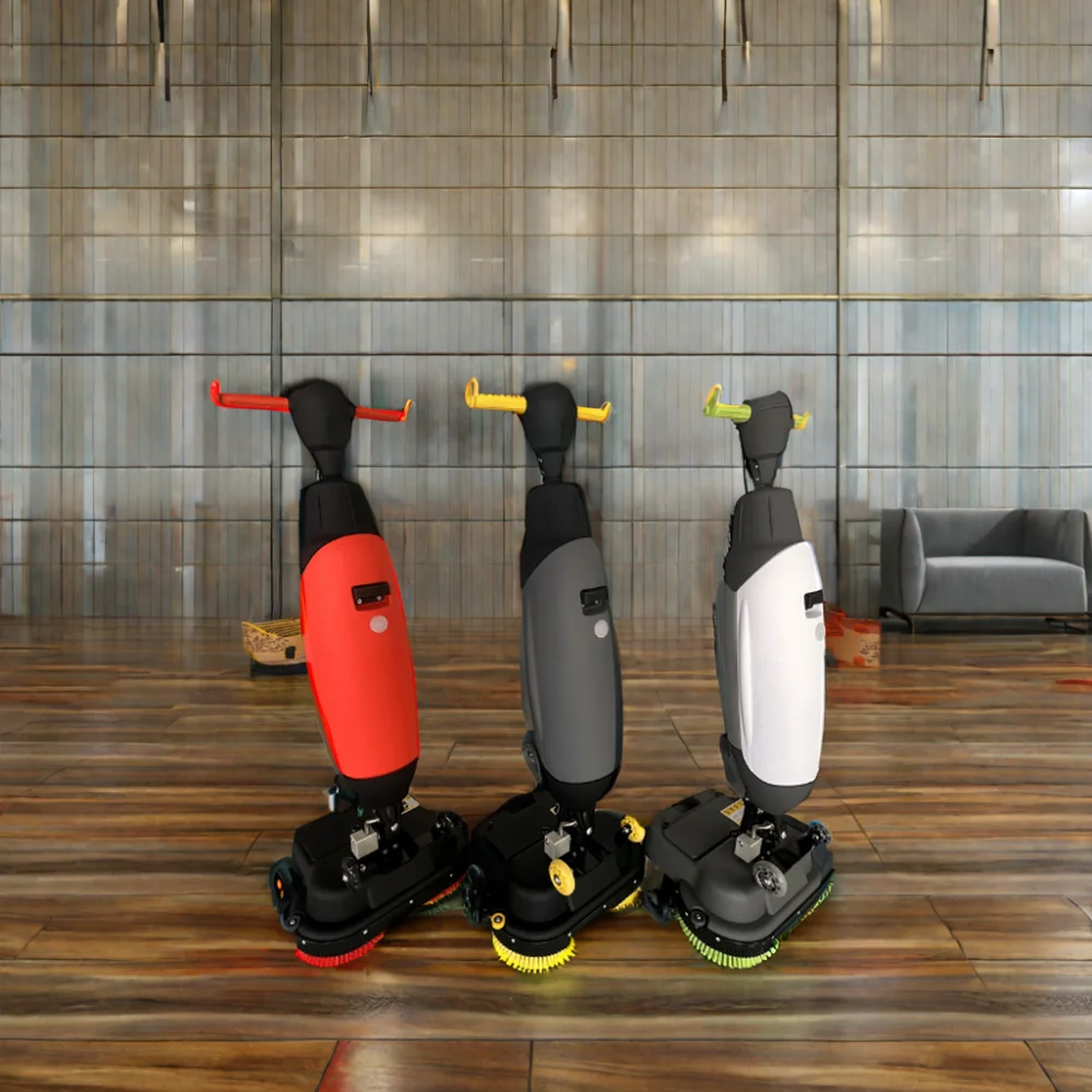High Quality Mini Electric Floor Scrubber Easy to Operate Hand Push Walk House hold Floor Scrubber