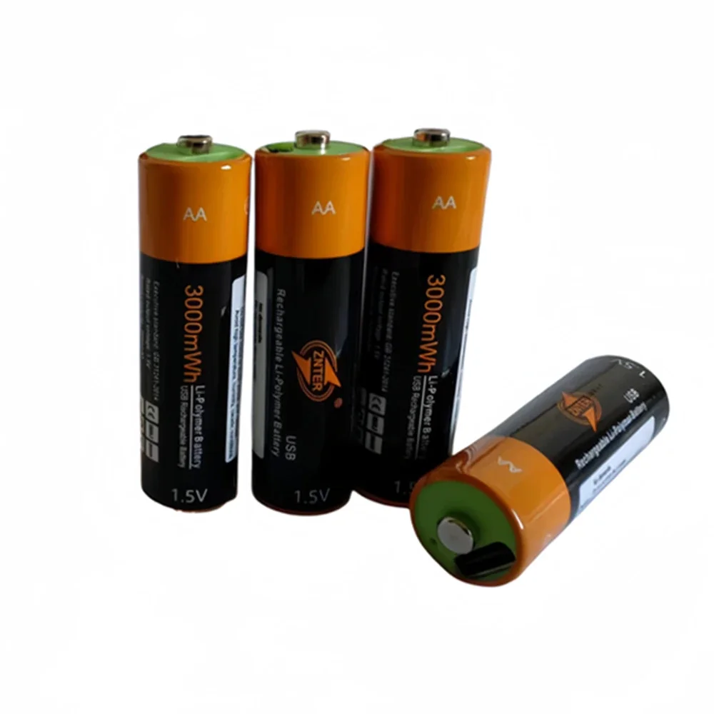 2 teile/los ZNTER 3000 mWh AA akku USB 1,5 V lithium-polymer-akku