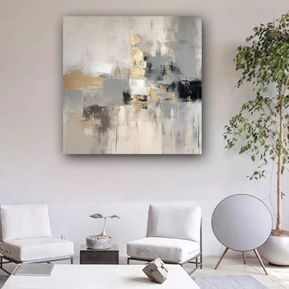 Nordic Abstract landscape decoration picture Hand-painted Oil Paintings Home Decor Painting Abstract Gold Canvas Wall Art Fall