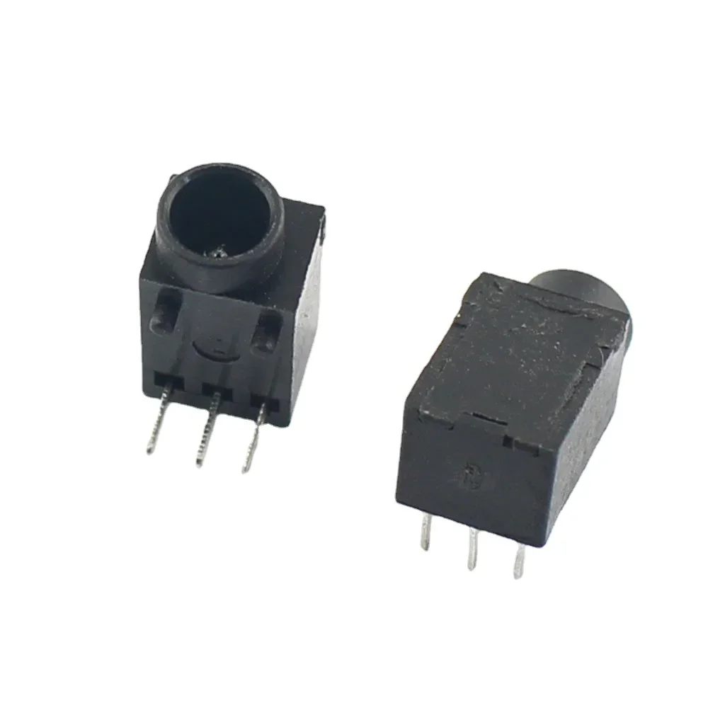 50pcs DC003A DC Power Jack Outlet  3 Pin Feet DC-003A 3.5*1.0mm 3.5*1.3mm Female Round Hole Supply Socket Connector