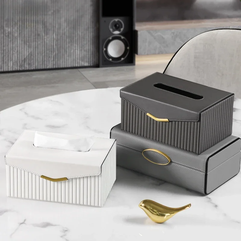 

Paper towel box Desktop living room high-end light luxury home table senior creative flap paper box simple napkin paper box