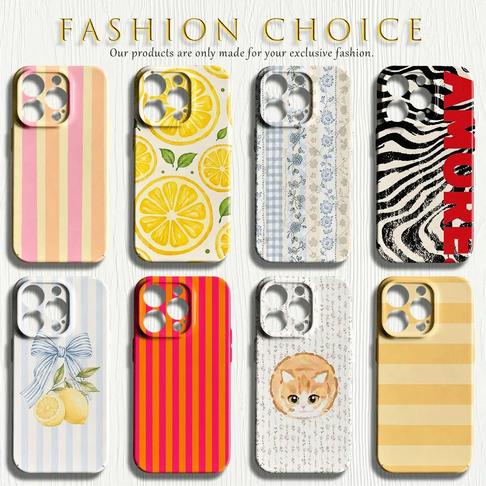 Lemon Slice Phone Case for Samsung Galaxy S20 S21 S22 S23 S24 S25 S26 FE Plus Note20 Ultra 4G 5G Glossy Film Hard PC Cover