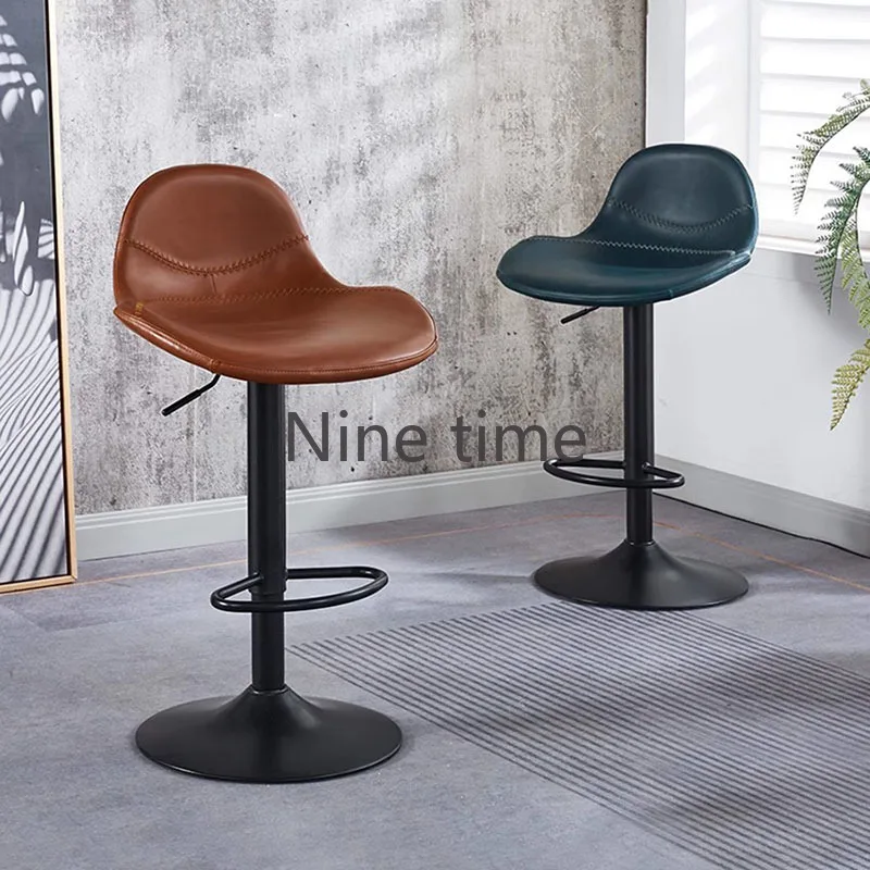 

Counter Dining High Bar Chairs Commercial Adjustable Leather Kitchen Metal Bar Chairs Ergonomic Nordic Taburetes Altos Furniture