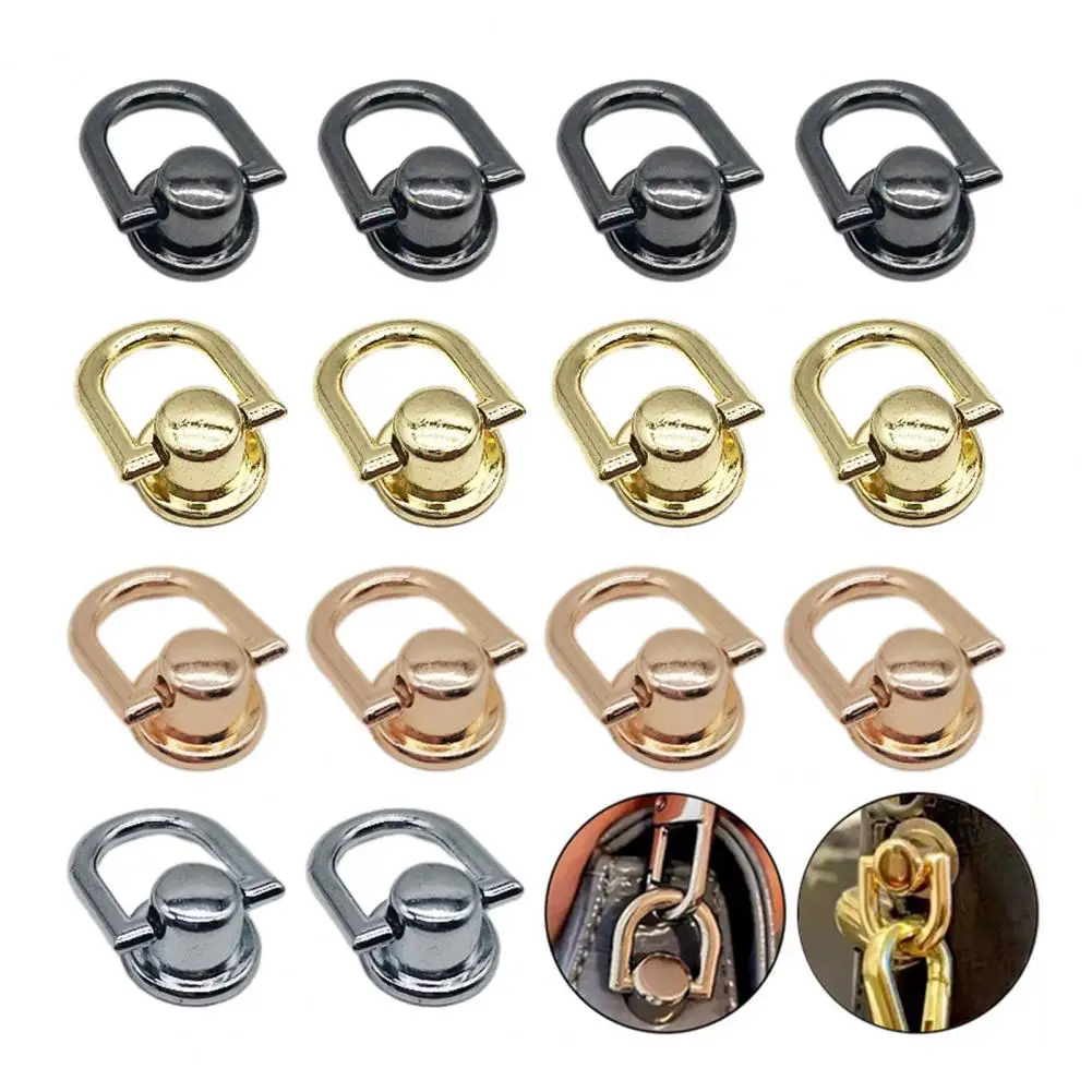 Purse Strap Connectors 4pcs Rotatable D Rings with Screws Purse Making Hardware Set Diy Leatherwork Craft Bag for Purse