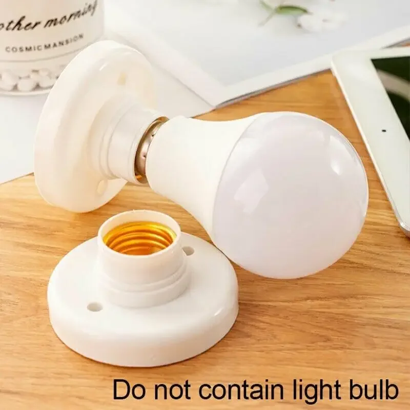 E27 Screw Cap Socket White Ceiling Light Lamp Bulb Fixing Base Stand Holder For Home 6a