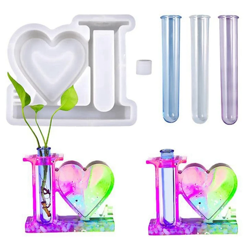 

Resin Photo Frame Mold White Heart Shape Love Epoxy Picture Frames Mold Plant Vase Resin Mold Frame Mold