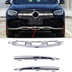 Front bumper chrome decorative strip A2538852404 A2538851804 A2538852104 For  Benz GLC-Class W253 2020-2022 GLC300 GLC350