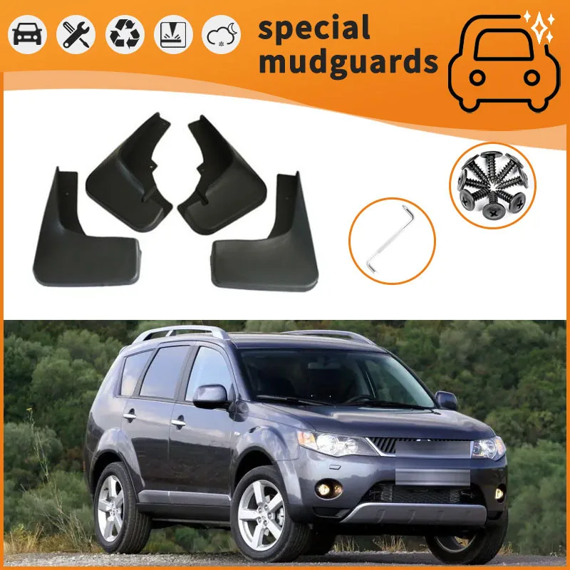 

For the 07-21 Mitsubishi Outlander Mudguards Fender Mudflaps Front Rear Flares Splash Guards Cover Car Accessorie