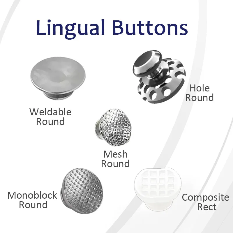 10Pcs Dental Orthodontic Lingual Button Metal Composite Bondable Mesh/Hole Base Direct Bond Eyelet Orthodontal Materiales