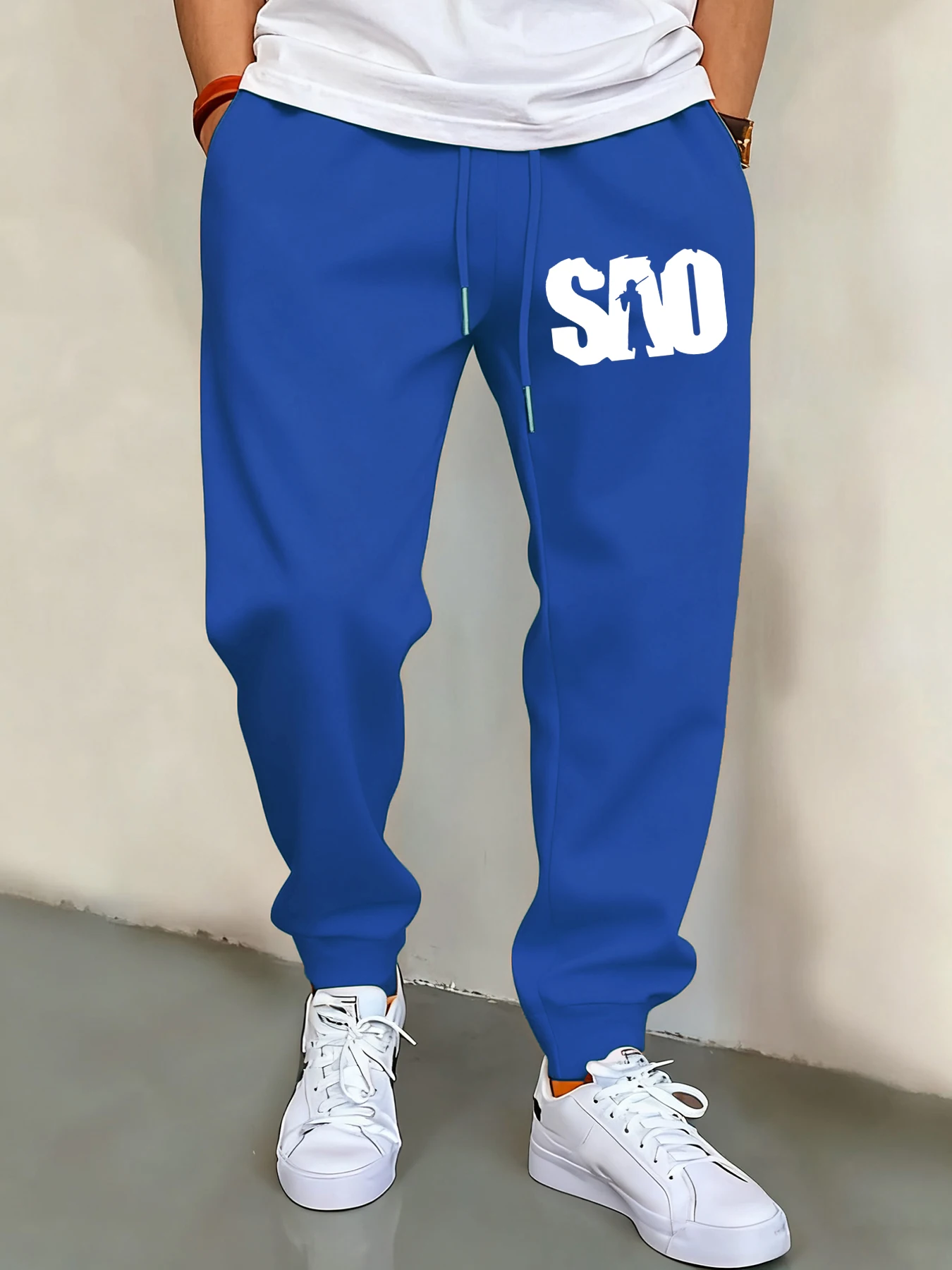 

Art Letters And Character Silhouettes Print Man Pant Hip Hop Comfortable Trousers Pocket Joggers Male Pocket Warm Sweatpants