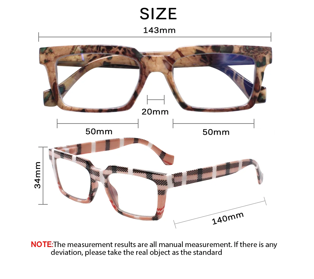 Henotin 2022 Autumn New  Square Frame Reading Glasses For Women Spring Hinges Optical Lenses Men HD Reader Prescription  Eyewear