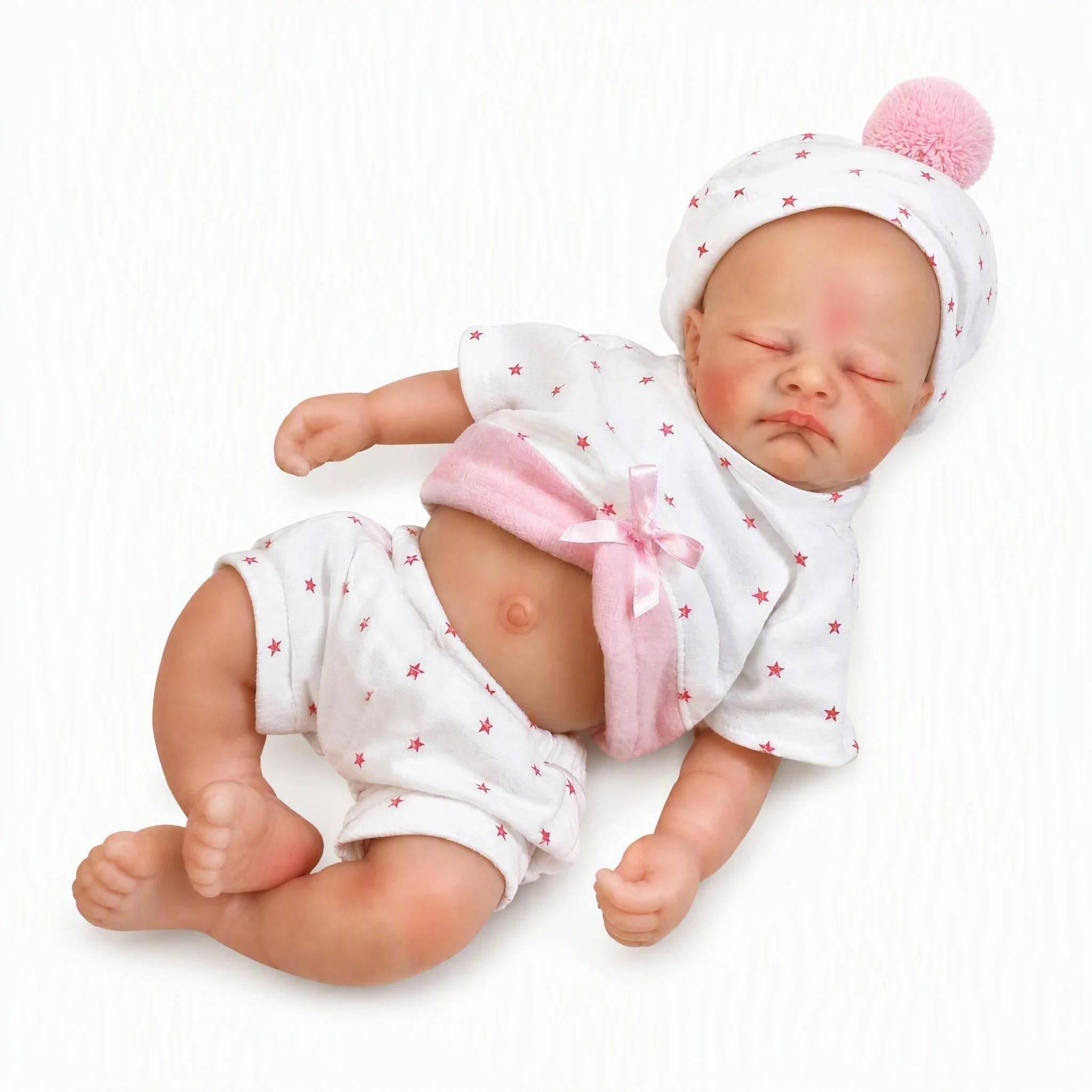 NPK 13Inch August Solid Silicone Reborn Doll  Mouth Openable Super Soft Squishy Elastic Lifelike Simulation Collectible Doll