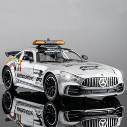 1/24 Benzs-GT GTR Alloy Sports Safety Car Model Diecasts Metal Toy Race Medical Rescue Vehicles Model Sound and Light Kids Gifts