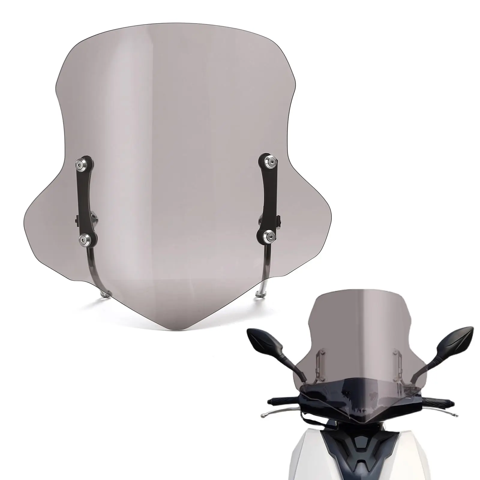 

Motorcycle Scooter Windshield 4 millimeters Clear Plastic Acrylic comes with mounting hardware in PC Material for Most Scooter