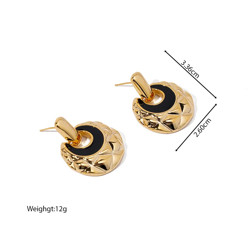 Fashion Design Hollow Individuality Trendy Earrings 18k Gold Plated Waterproof And Colorfast Jewelry 2024 New