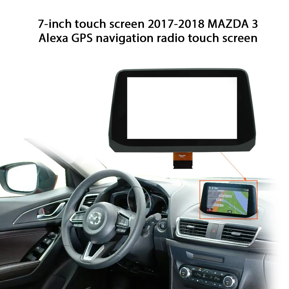 7 "Panel dotykowy Digitizer B61A611J0 Nawigacja GPS Wyświetlacz radiowy dla Mazda 3 2017 2018