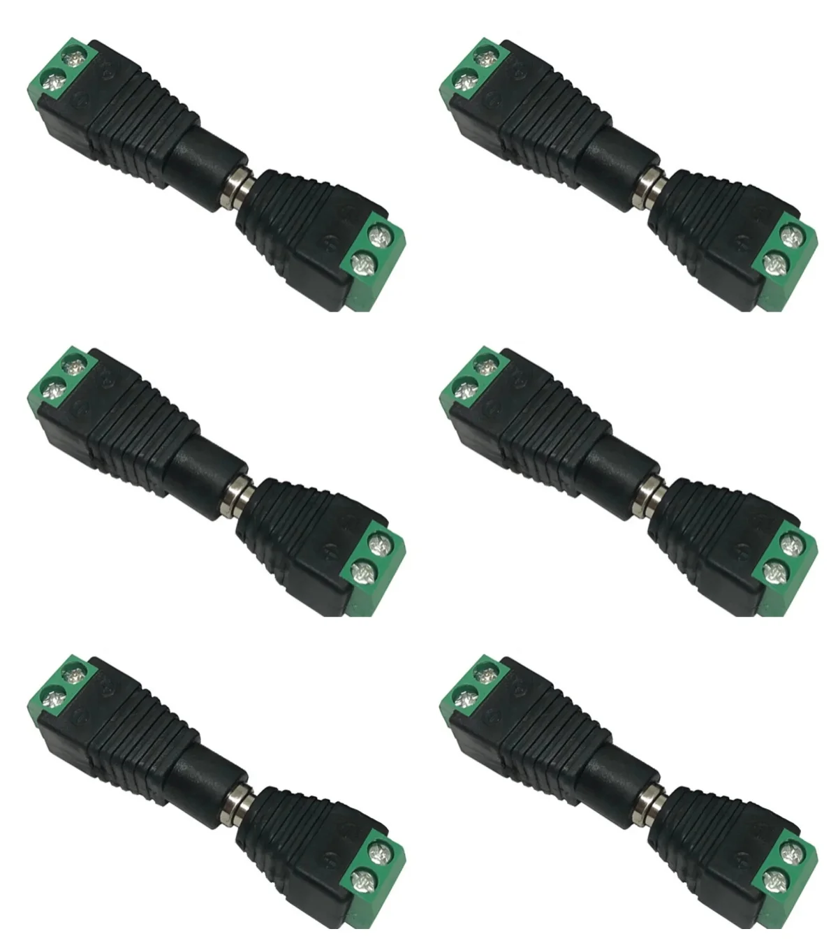 

6pcs Male/Female/6 Female And 6 Male 5.5mm X 2.1mm Female Male DC Power Plug Adapter For 5050 3528 5060 Single Color LED Strip