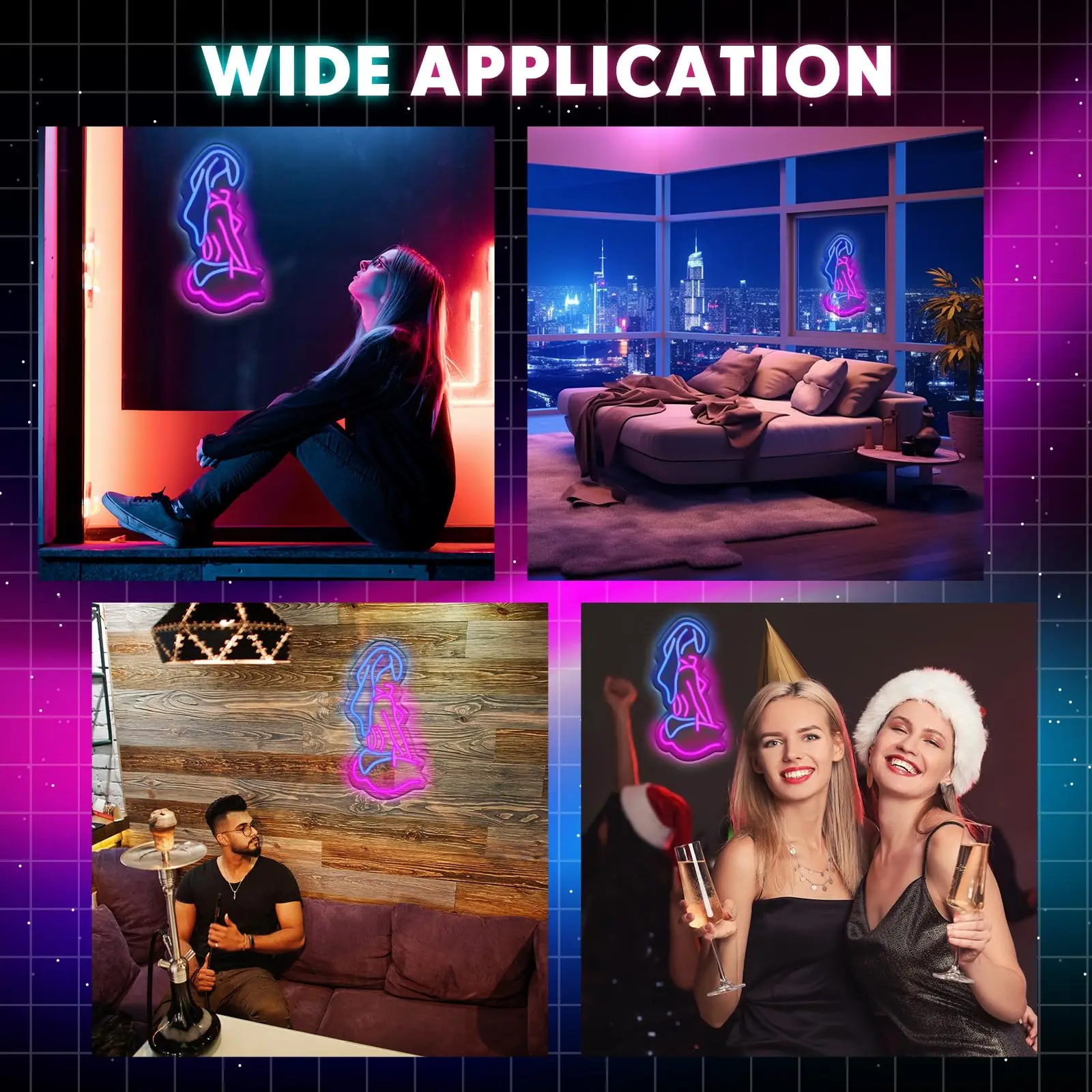USB Powered Lady Body Neon Sign para Mulheres, Luz Azul e Rosa, Decoração do Quarto, Bar, Clube, Loja, Sala de Estar