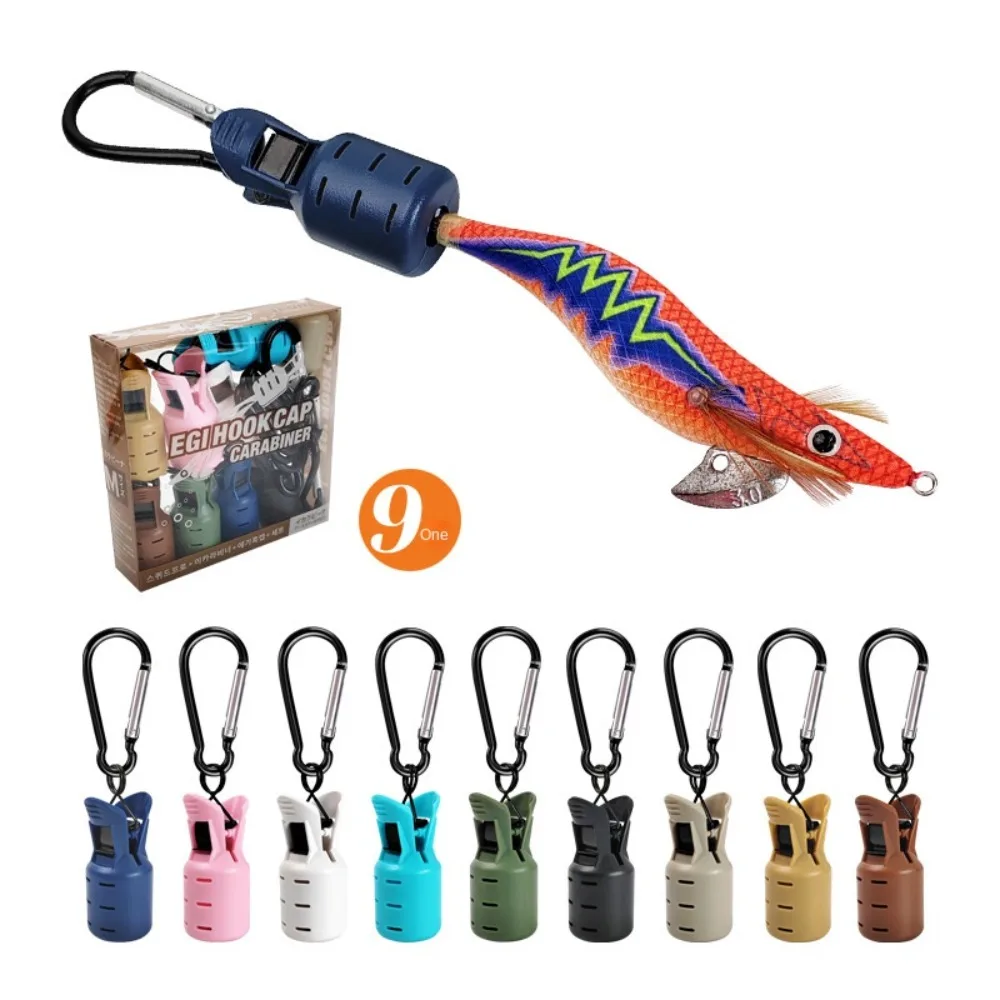 9 adet Kitleri Pratik Karabina Kalamar Jig kapak Olta takımı Webfoot Ahtapot Egi Kanca Kapak Yem Koruyucu