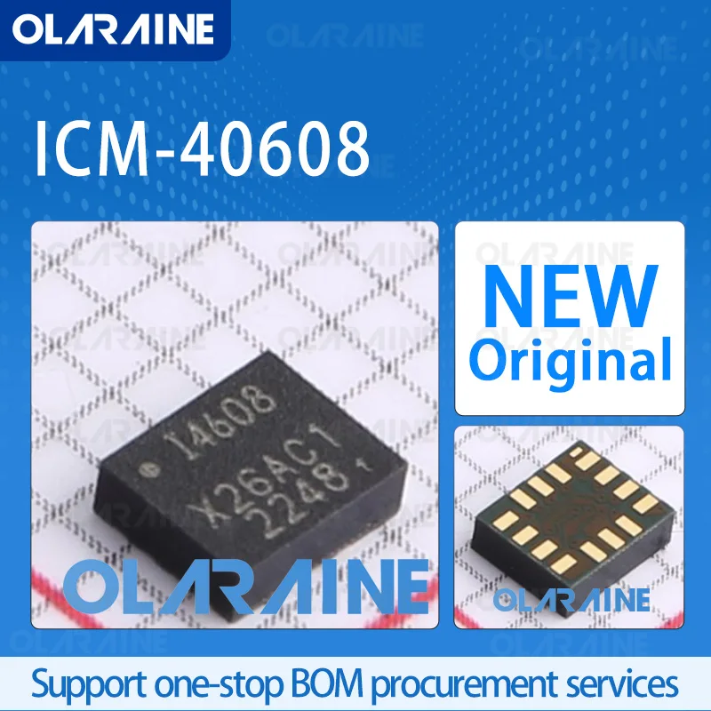 

1/5/10Pcs ICM-40608 LGA-14 original 100% new ic chip gyroscope 3-axis Sensing axes X, Y, Z I2C, SPI Electrical voltage -3.6 V