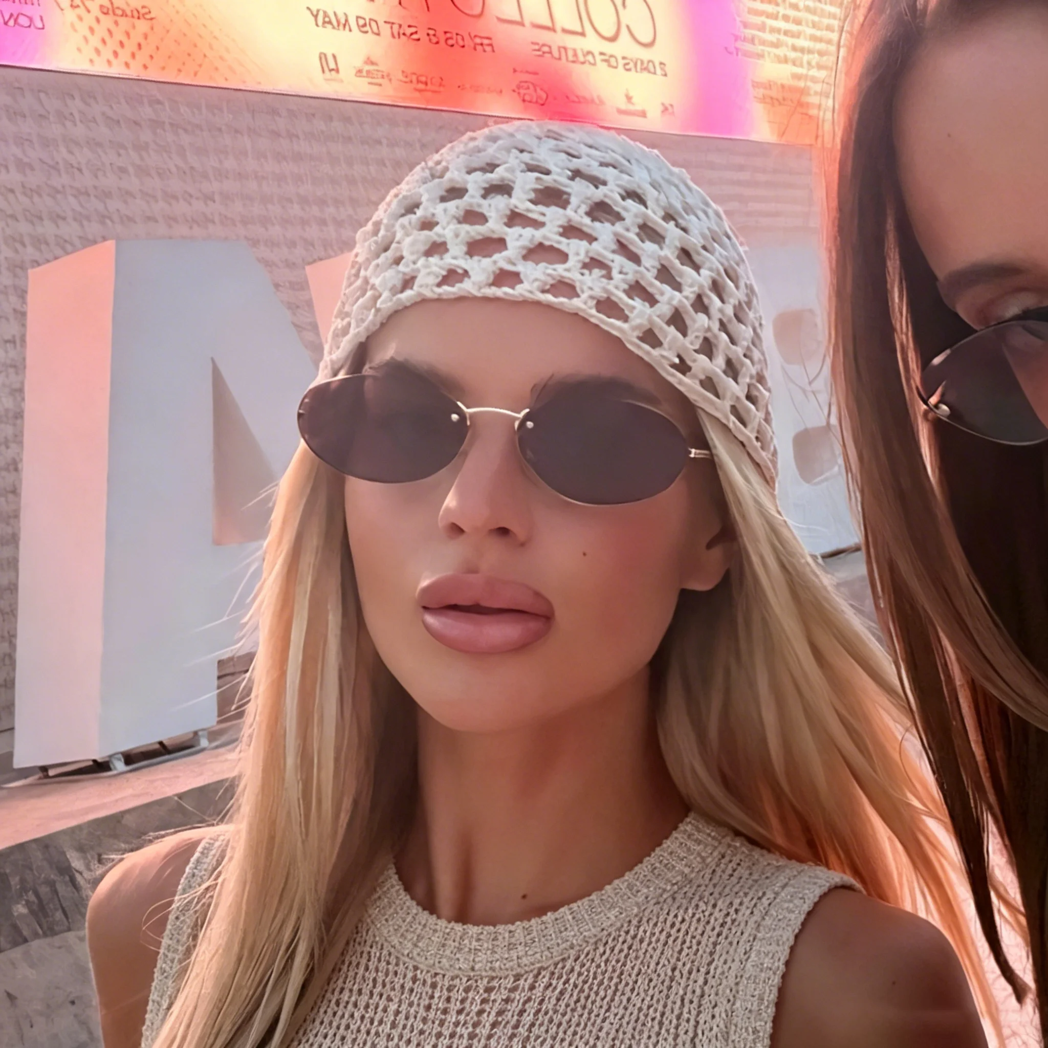 2026 New Sequined Crochet Hat Summer Hollow Knitted Hat Women's Music Festival Headscarf Breathable Beanie Mesh Pullover Hat