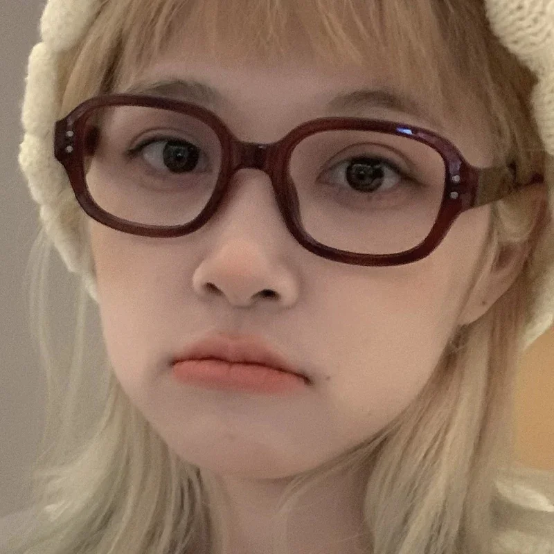 

Y2k Vintage Decorative Goggles Retro Square Frame Eyeglass Women Red Computer Reading Glasses Clear Blue Light Blocking Eyewears