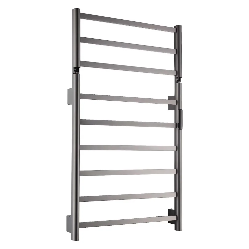 Brushed Gold 50x62.5cm Electric Towel Rack with Foldable Towel Shelf 304 Stainless Steel Wall Mounted Heated Towel Rack