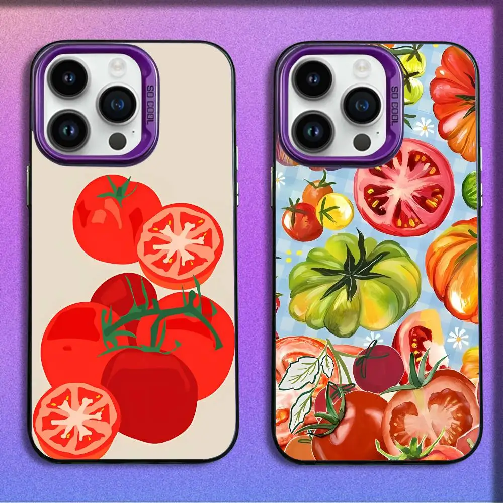 

Vegetables Fruits Tomatoes Phone Case For iPhone 17,16,15,14,13,12,11,Pro,Max,Plus,E,SE4,Air,Mini Purple IMD Box