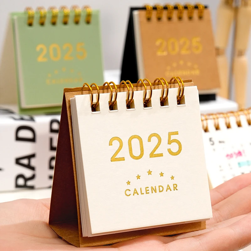 Mini calendrier de licence mensuelle pour bureau, fournitures scolaires, accessoires de décoration de bureau, simple, 03, mémo, 2025