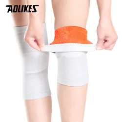 AOLIKES 1Pair Anti Cold Knee Pads Plus Gold Velvet Prevent Arthritis Keep Warm Knee Protector Support Breathable Thicken Kneepad