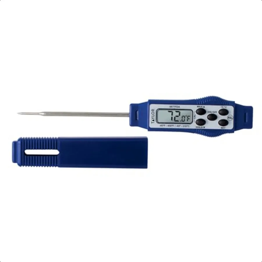 

9877FDA Compact Waterproof Digital Food Thermometer 2.81 Inch Stem Length with an FDA Recommended 1.5mm Probe Diameter NSF Blue